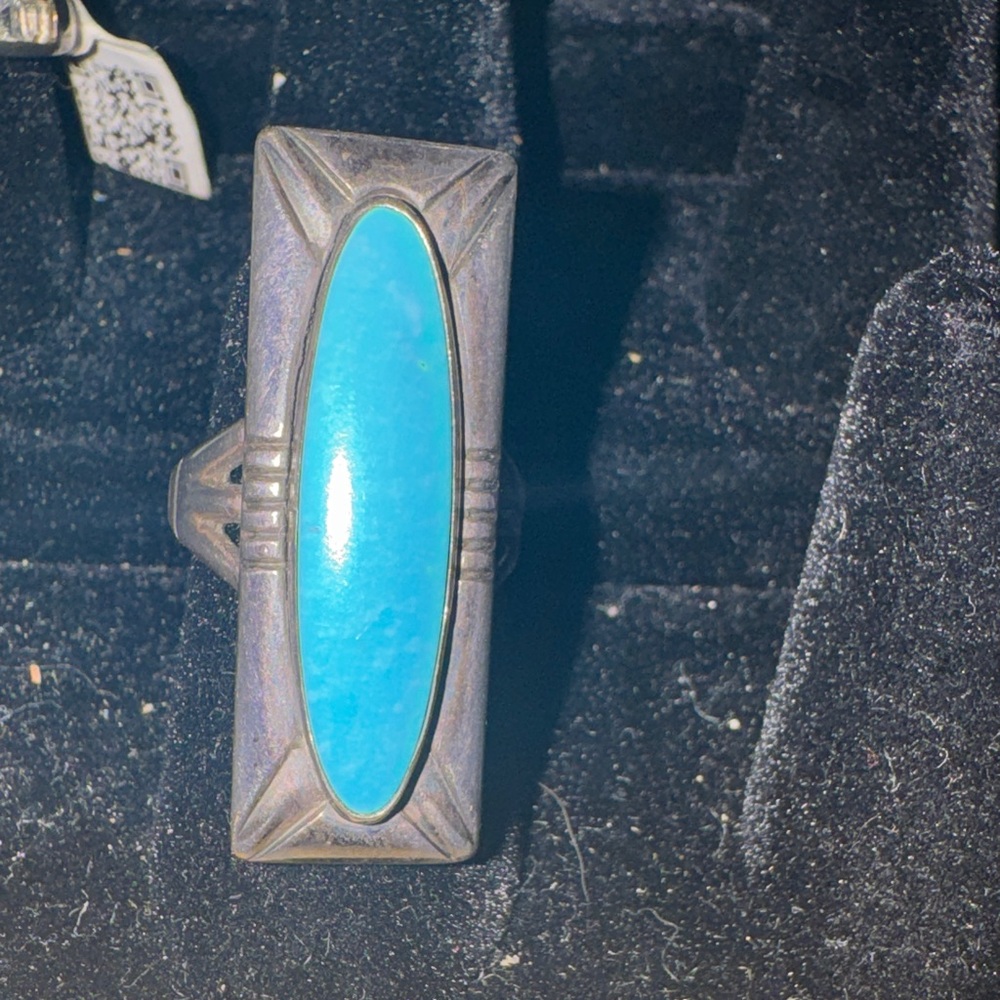Consignment Item.. Turquoise Oval Silver Ring